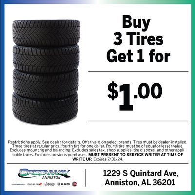 Buy 3 Tires get one for $1